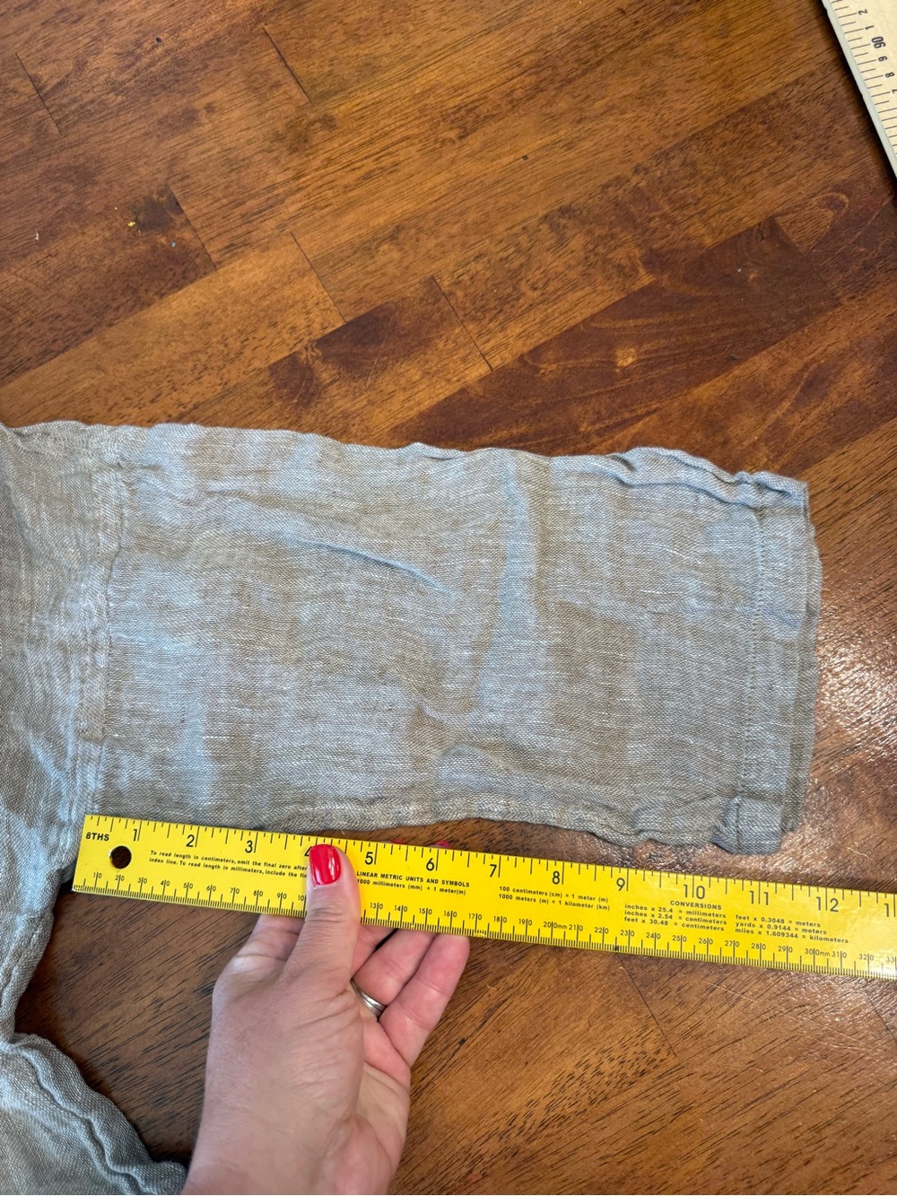 Eileen Fisher Organic Linen Gauze Long Open Front Duster Jacket Taupe medium - Picture 5 of 8